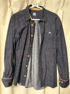 最終値下げMOMOTARO JEANS ポケット桃太郎 デニムシャツ M 紺のサムネイル