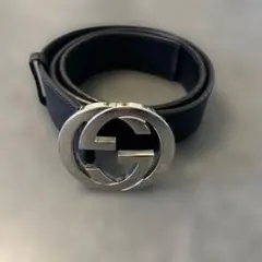 GUCCI ブラック ダブルGロゴ ベルト
