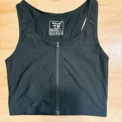 ブラトップ スポーツブラ　ファスナー　M ブラック