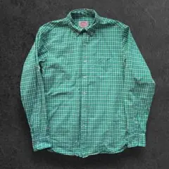 T*K様 ブルックスブラザーズ ギンガムチェック グリーン 長袖BDシャツ Mサ