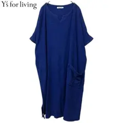 Y’s for living ワイズ 半袖オーバーサイズワンピース ブルーのサムネイル
