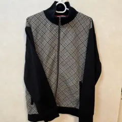 ORIHICA チェック柄 ジップアップジャケット LL