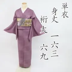5k881 着物　正絹　夏物　薄物　絽　小紋　一つ紋　家紋　ぼかし　紫　無地 夏着物】竪絽ちりめん 無地小紋 背紋落款有 ぼかし薄紫色 正絹 4KP16