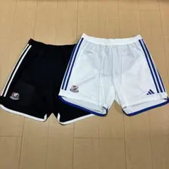 横浜F•マリノスパンツset 3XL ホワイト/ブラック（プロ仕様インナー付き）