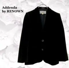『アデンダ バイ レナウン』ベロア ジャケット【F】ブラック 黒 テーラード