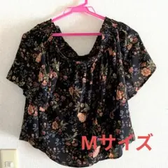 花柄 半袖ブラウス 　Mサイズ　オフショルダー