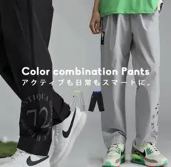 完売品＊定価¥19,990＊ANTIQUA GOLF × STCH配色ロゴパンツ