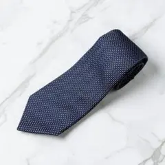 【良品】FAIRFAX フェアファクス ネクタイ ネイビー ドット織柄