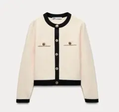 新品　ZARA ゴールドボタン　ニットカーディガン