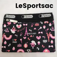 LeSportsac レスポートサック ポーチ 総柄 パリ柄 ブラック 黒のサムネイル