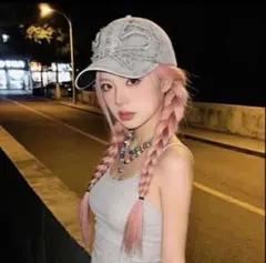 vintage cutdenim baseballcap icegrey y2k