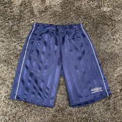 UMBRO アンブロ ネイビー ハーフパンツ ストライプ ロゴ サッカー M
