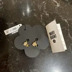 ネイビー フラワーモチーフ イヤリング