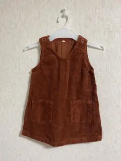 ブラウン コーデュロイ ワンピース 95cm