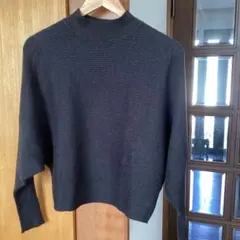 ZARA リブ編み長袖セーター S ダークグレー