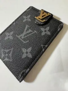 【新品】Louis Vuitton ブラック レザー カードケース　パスケース