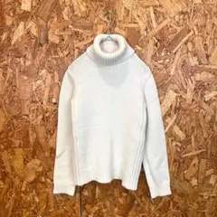 ships シップス ニット セーター タートルネック ウール混在 ホワイト