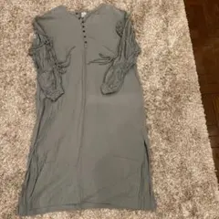 ジェラートピケ 長袖 ロングシャツワンピース