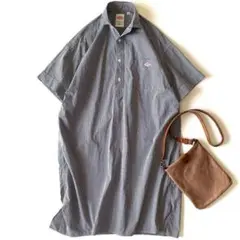 極美品 大人気♪ ダントン 半袖プルオーバーワンピース 黒 ギンガムチェック