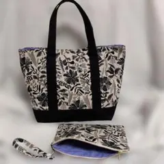 ハンドメイド 【トートバッグ ポーチセット】 花柄