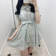 evelyn 襟フリルレースOP