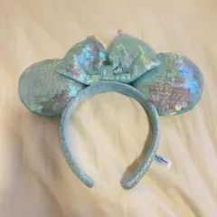 ディズニー　カチューシャ　ミントグリーン　青