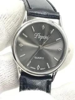 【電池切れ】パピーニ Papini クォーツ腕時計 シルバー文字盤