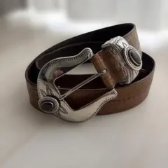 NANNI コンチョベルト　イタリア製　クロコ型押し