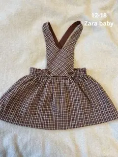 Zara baby チェック柄 吊りスカート 12-18m(86cm)
