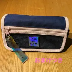 【美品】ピンクラテ　ペンポーチ　ネイビー　おまけつきのサムネイル