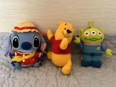 ディズニーキャラクター3体　スティッチ・プーさん・エイリアン ぬいぐるみセット