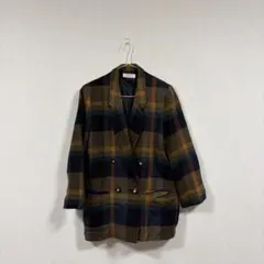 チェック柄ダブルブレストジャケット