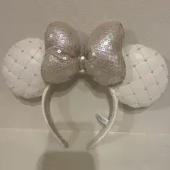 ホワイト キルティング ディズニー カチューシャ