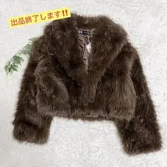 完売品✨ 極美品✨ ZARA フェイクファー ショートM〜L ZARA フェイクファーショートコート 新 モデル