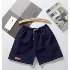 d*n様 ワンポイント シンプル ショートパンツ ショーツ XL ネイビー男女兼