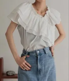 LOWRYS FARM アシメフリルギャザートップス