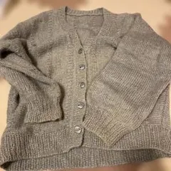 12/5まで Mぐらい グレー ニット カーディガン 長袖