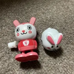 すき家 うさぎ ゼンマイ式 おもちゃ &うさぎプルバックカー2個セットのサムネイル