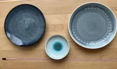 皿 3点セット ヴィンテージ アンティーク ブルー