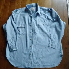 デニム風長袖シャツ ライトブルー