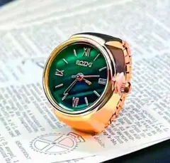 新品 時計機能 リングウォッチ ローズゴールド ウォッチリング 指輪時計