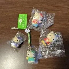 ハローキティ　レトロ　根付け　チャーム　４個セット