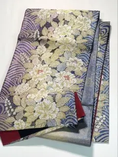 袋帯 正絹 振袖 薔薇 牡丹 金糸 ロングサイズ F1607 - メルカリ