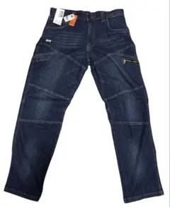 新品/Workman/ブルービー デニムストレッチカーゴパンツ/インディゴ/LL