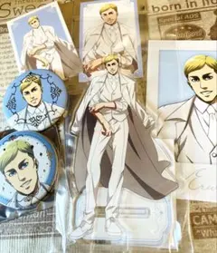 特典付き　進撃の巨人　ホワイトコーデ　エルヴィン アクスタ バッジ　カード　6点