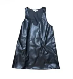 H&M EDITION ワンピース XS ノースリーブ Vネック フェイクレザー
