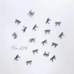 ネイルパーツ　クリア　グレー　リボン　ミニ　春ネイル　デコ20p