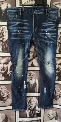 DSQUARED2 ペイント加工 ダメージデニムパンツのサムネイル