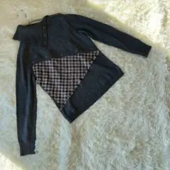 美品【PINORE 】ダークグレー 長袖セーター　サイズ38