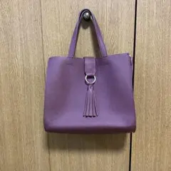 any sis パープル ボルドー　タッセル付き ハンドバッグ